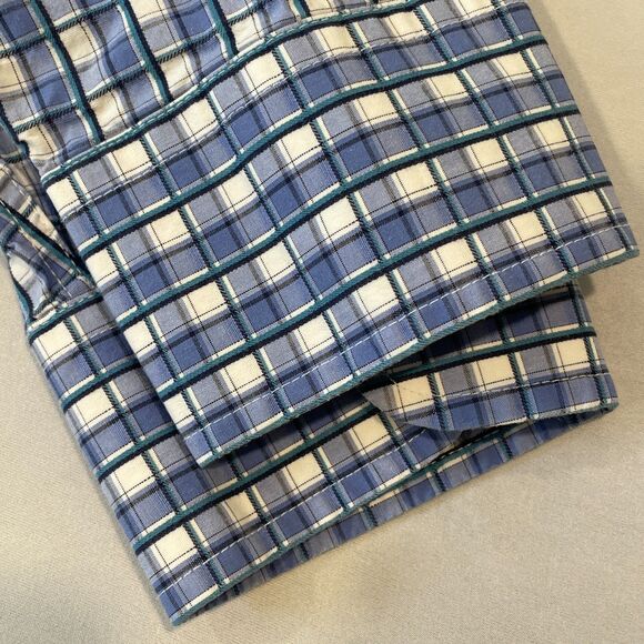 ~ Wrangler XL George Strait Cowboy Cut Collection Button-Down Shirt Blue Plaid - Picture 12 of 14